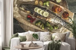 Naklejka: Pieczony łosoś i warzywa