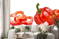 Naklejka: Pieprz czerwony na białym tle