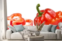 Naklejka: Pieprz czerwony na białym tle