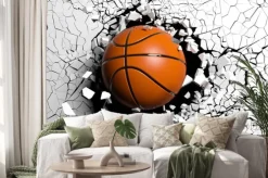 Naklejka: Piłka do koszykówki w trójwymiarze 3d