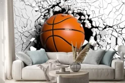 Naklejka: Piłka do koszykówki w trójwymiarze 3d