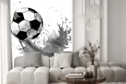 Naklejka: Piłka nożna w dynamicznym ujęciu akwarela