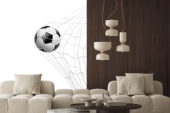 Naklejka: Piłka w siatce na białym tle