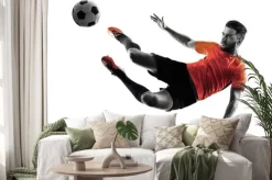 Naklejka: Piłkarz man pojedyncze sylwetka