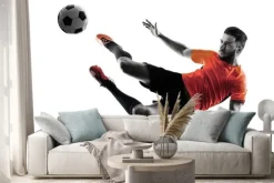 Naklejka: Piłkarz man pojedyncze sylwetka