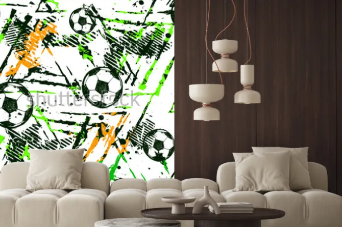 Naklejka: Piłki nożne w graficznym ujęciu