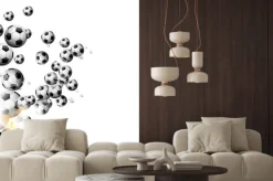 Naklejka: Piłki nożne w słońcu na białym tle