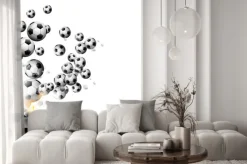 Naklejka: Piłki nożne w słońcu na białym tle