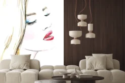 Naklejka: Piękna kobieta, portret. ręcznie malowane ilustracji mody