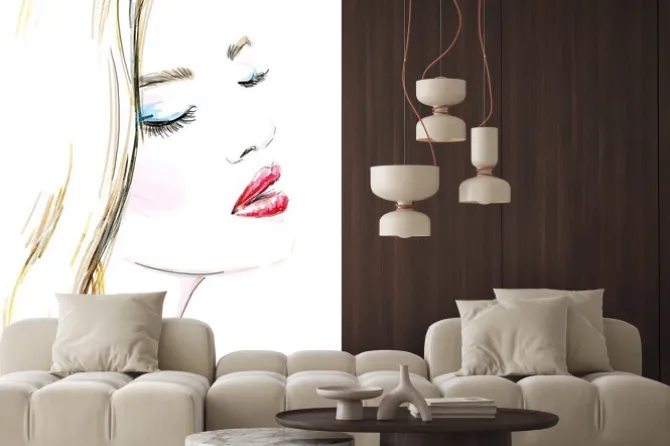 Naklejka: Piękna kobieta, portret. ręcznie malowane ilustracji mody