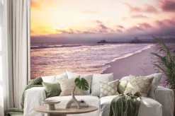 Naklejka: Piękna plaża o zachodzie słońca