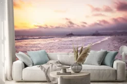Naklejka: Piękna plaża o zachodzie słońca