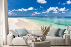 Naklejka: Piękna plaża ocean na malediwach