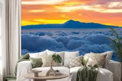 Naklejka: Piękne chmura z teneryfa w tle na wschód słońca w hiszpanii