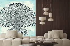 Naklejka: Piękne ręcznie rysowane drzewa rocznika życia