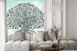 Naklejka: Piękne ręcznie rysowane drzewa rocznika życia