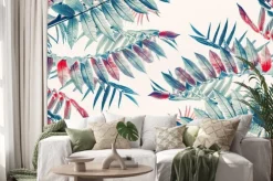 Naklejka: Piękne tropikalnych liści tła, baner