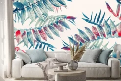 Naklejka: Piękne tropikalnych liści tła, baner