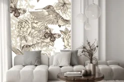 Naklejka: Piękne wektora tła z motyli w stylu vintage