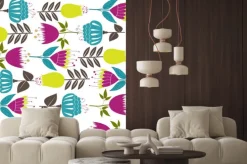 Naklejka: Piękny design wiosna z kwiatami. ilustracja wektorowa