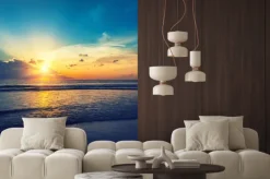 Naklejka: Piękny pomarańczowy wschód słońca