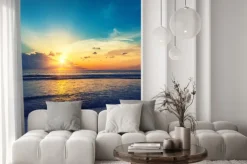 Naklejka: Piękny pomarańczowy wschód słońca