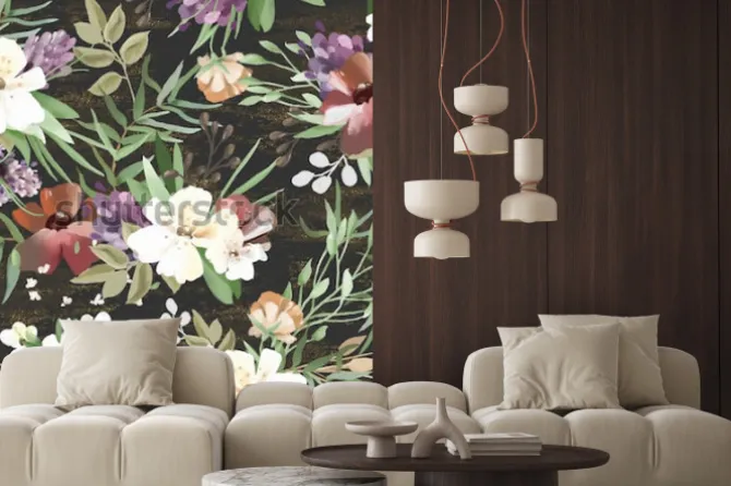 Naklejka: Piękny, vintage, ręcznie malowany olej teksturowane lasu, dzikie