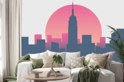 Naklejka: Piękny wschód słońca w nowym jorku o wschodzie słońca