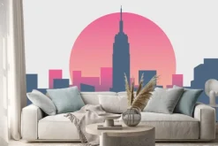 Naklejka: Piękny wschód słońca w nowym jorku o wschodzie słońca