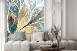 Naklejka: Piękny wzór kwiatowy w witrażowym stylu