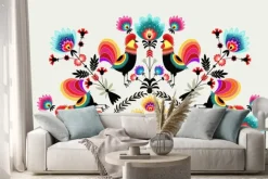 Naklejka: Piękny wzór łowicki