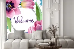 Naklejka: Pink tulips floral botanical flowers. watercolor background illustration