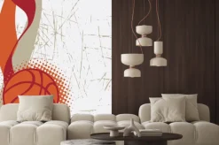 Naklejka: Pionowe tła koszykówki poster.abstract