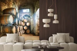 Naklejka: Piwnica z beczkami do przechowywania wina