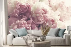 Naklejka: Piwonie z bliska w stylu vintage