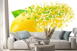 Naklejka: Pęknięcie cytryna wyizolowanych na białym tle