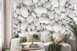 Naklejka: Plaża z białymi kamieniami