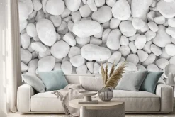 Naklejka: Plaża z białymi kamieniami