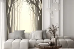 Naklejka: Plac ilustracji polanie w lesie.