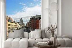 Naklejka: Plac strzał nowojorskiej ulicy z wysokiej widzenia