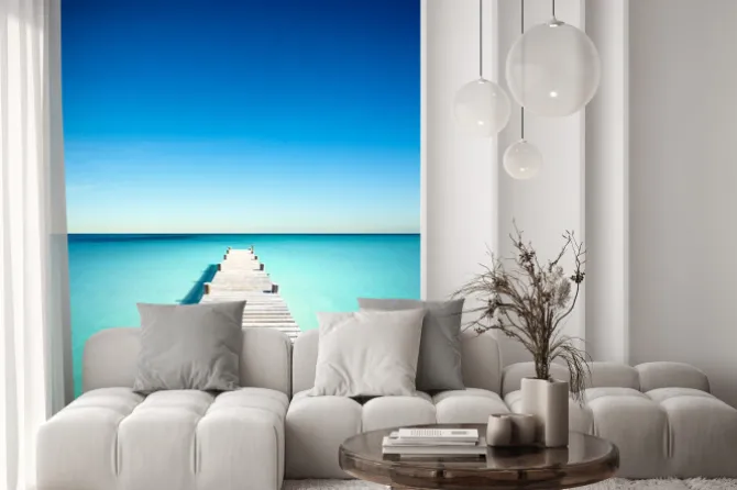 Naklejka: Plage vacances ponton bois