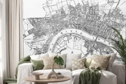 Naklejka: Plan of london in 1720 in the old book the encyclopaedia britannica,