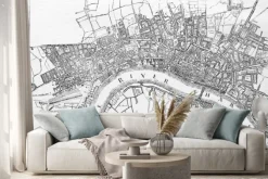 Naklejka: Plan of london in 1720 in the old book the encyclopaedia britannica,