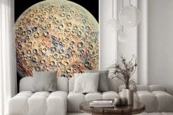 Naklejka: Planeta z kraterów na czarnym