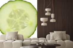 Naklejka: Plasterek ogórka wyizolowanych na białym tle