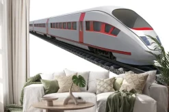 Naklejka: Pociąg na białym tle