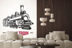 Naklejka: Pociąg retro, vintage, vector, symbol, emblemat, szablon etykiety