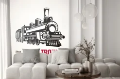 Naklejka: Pociąg retro, vintage, vector, symbol, emblemat, szablon etykiety