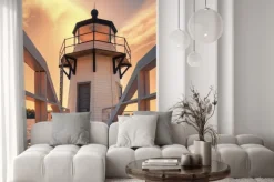 Naklejka: Podwojenie point lighthouse w maine, usa