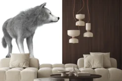 Naklejka: Polar wilk na białym